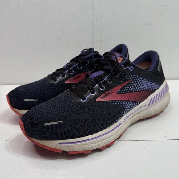 Brooks Adrenaline GTS 22 Womens Size 11 Black & Purple Running Shoes - Picture 2 of 9